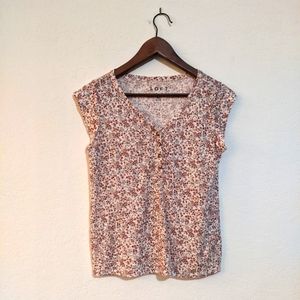 Loft Linen Floral Top Extra Small